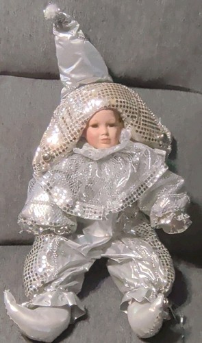 Silver metallic jester - silver,